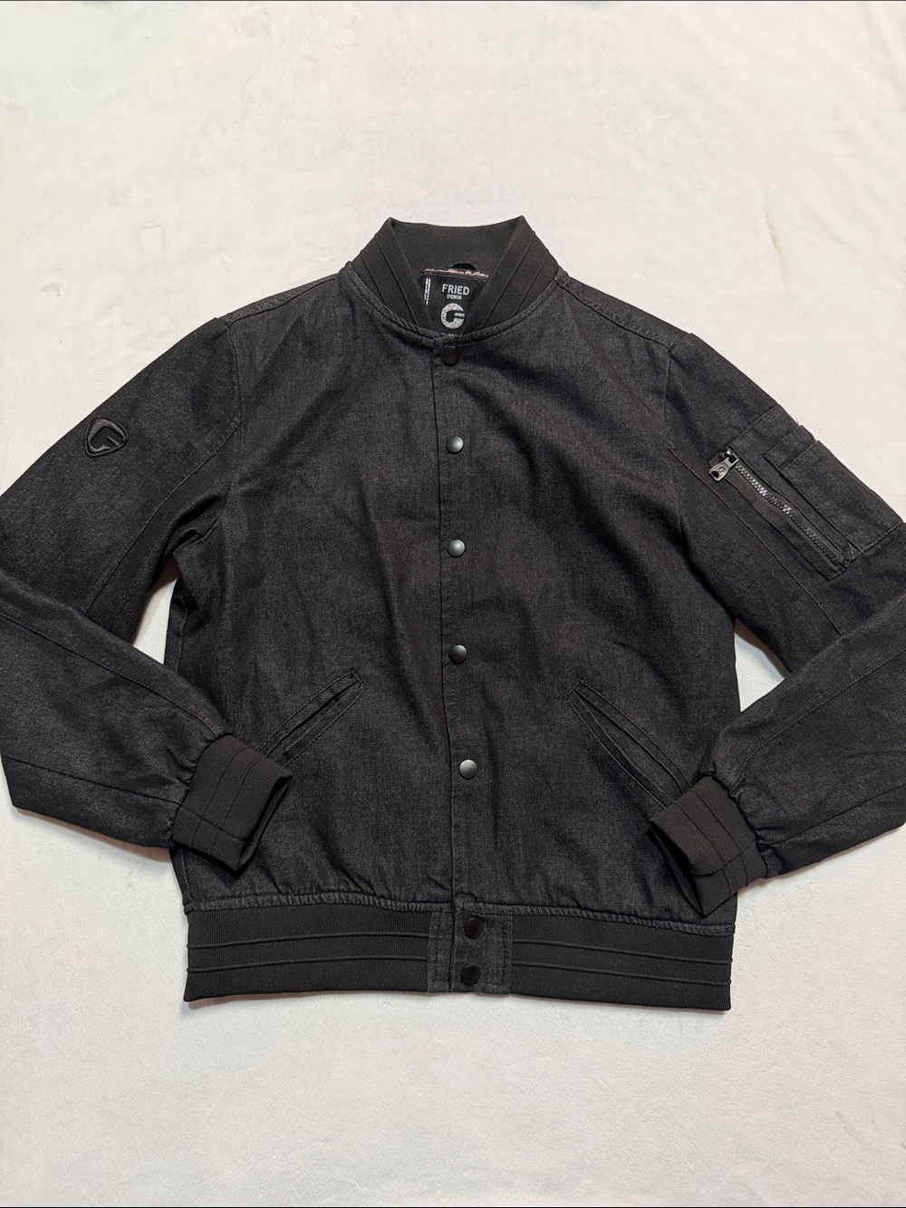 Fried denim  Black Bomber Jacket by FRIED G